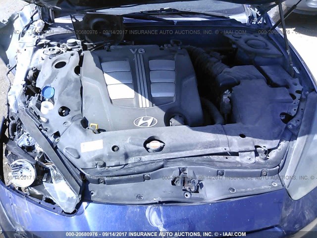 KMHHN66F77U250191 - 2007 HYUNDAI TIBURON GT/SE/GT LIMITED BLUE photo 10