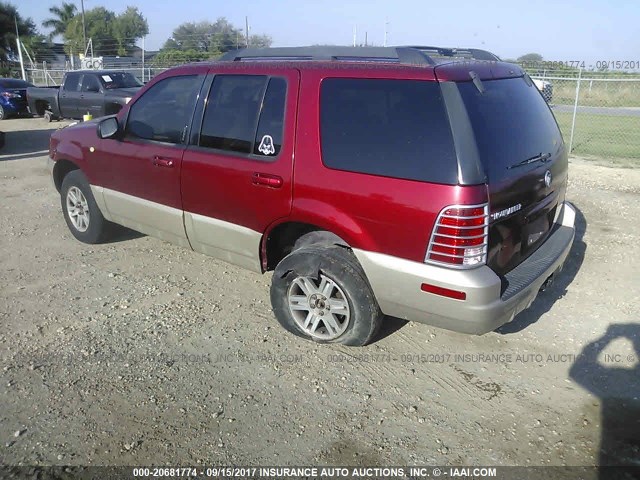 4M2ZU66KX5UJ12628 - 2005 MERCURY MOUNTAINEER  RED photo 3