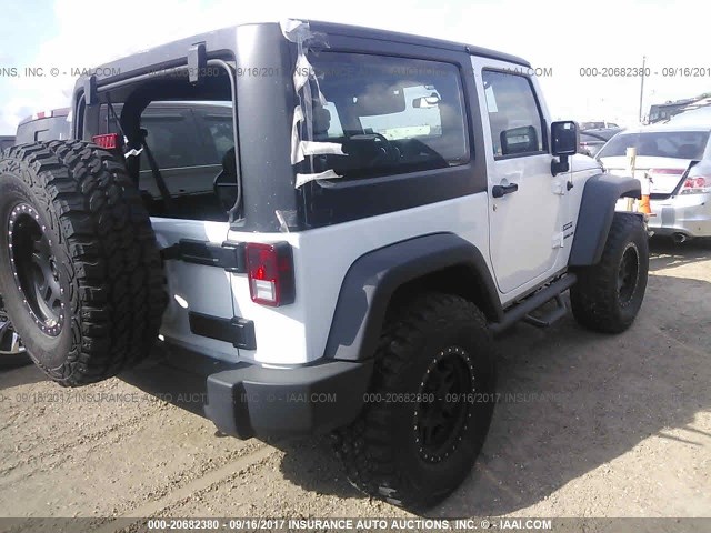 1C4AJWAG6EL157201 - 2014 JEEP WRANGLER SPORT WHITE photo 4