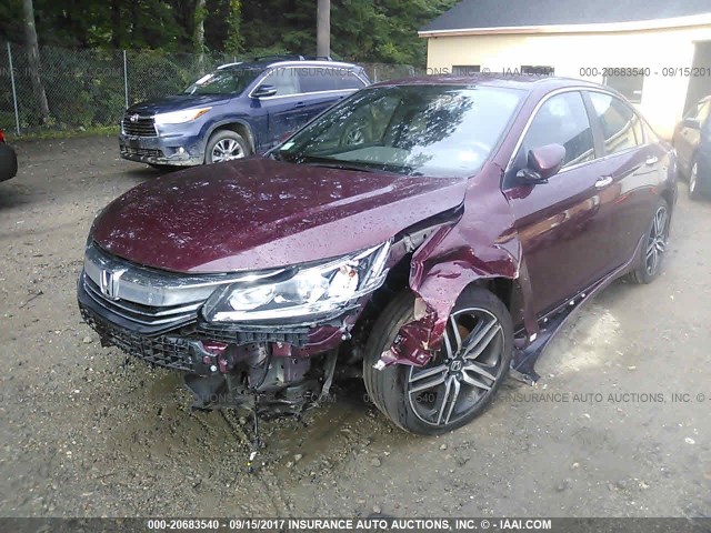 1HGCR2F52HA029718 - 2017 HONDA ACCORD SPORT 栗色 照片 2