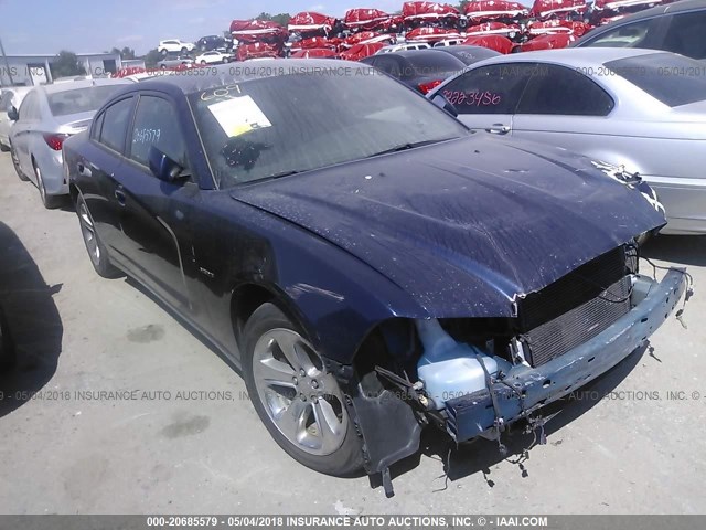 2C3CDXCT9EH171160 - 2014 DODGE CHARGER R/T BLUE photo 1