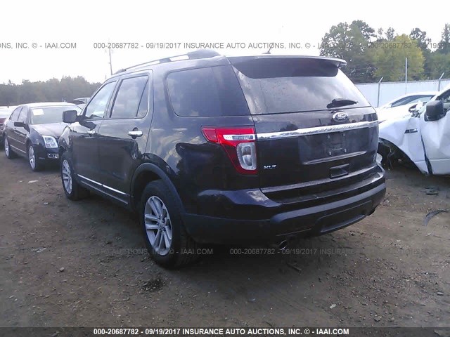 1FM5K7D88DGB50469 - 2013 FORD EXPLORER XLT BLACK photo 3