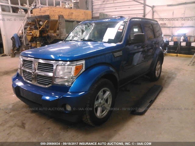 1D8GU58K97W609506 - 2007 DODGE NITRO SLT BLUE photo 2