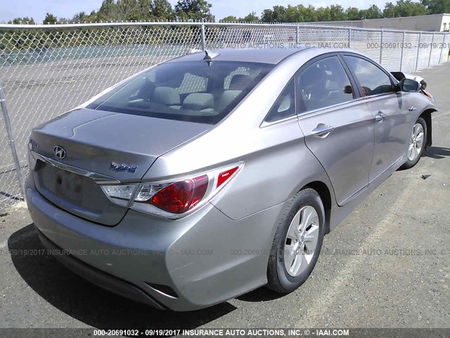 KMHEC4A45DA073088 - 2013 HYUNDAI SONATA HYBRID SILVER photo 4