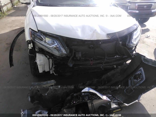 5N1AT2MT4GC851783 - 2016 NISSAN ROGUE S/SL/SV WHITE photo 6