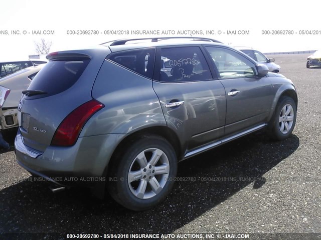 JN8AZ08W37W635311 - 2007 NISSAN MURANO SL/SE/S GRAY photo 4