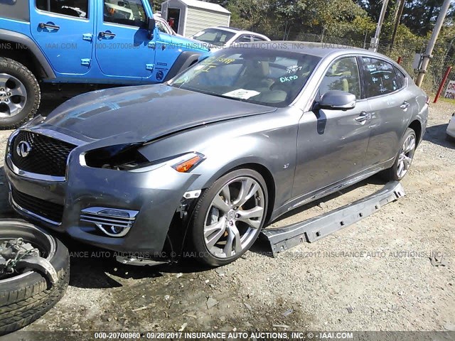 JN1BY1PP8GM630736 - 2016 INFINITI Q70L 3.7 GRAY photo 2