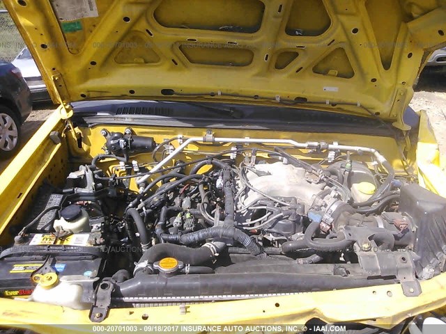 5N1ED28Y72C548543 - 2002 NISSAN XTERRA XE/SE YELLOW photo 10