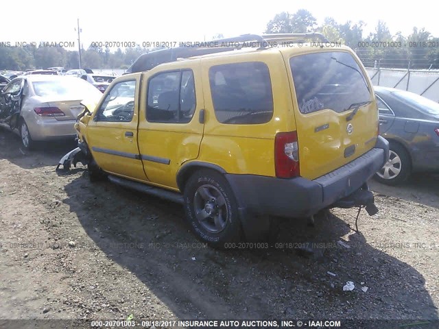 5N1ED28Y72C548543 - 2002 NISSAN XTERRA XE/SE YELLOW photo 3