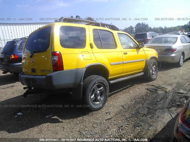 5N1ED28Y72C548543 - 2002 NISSAN XTERRA XE/SE YELLOW photo 4