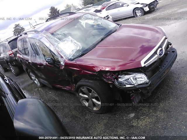 JF2SJACC1EG407097 - 2014 SUBARU FORESTER 2.5I PREMIUM BURGUNDY photo 1