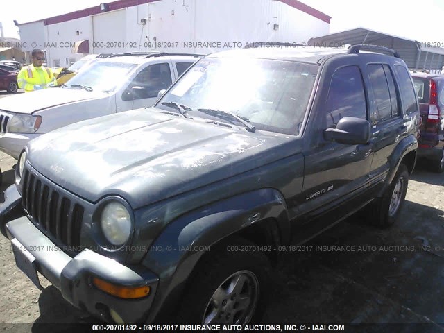 1J4GL58K42W254832 - 2002 JEEP LIBERTY LIMITED GREEN photo 2