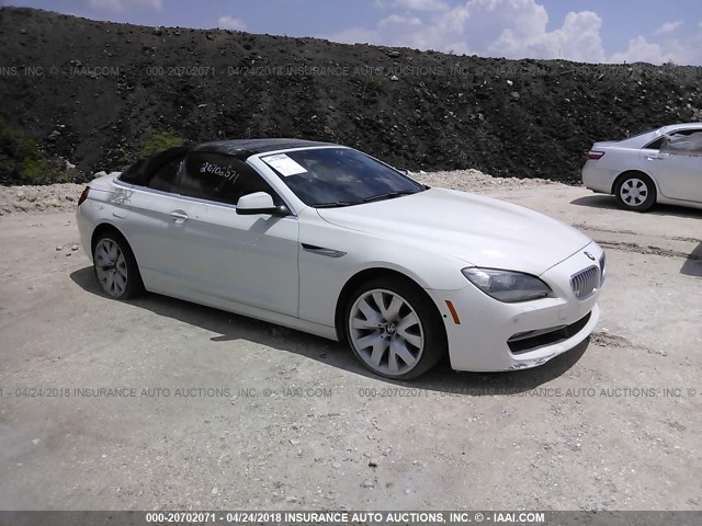 WBALZ3C50CDL72802 - 2012 BMW 650 I WHITE photo 1