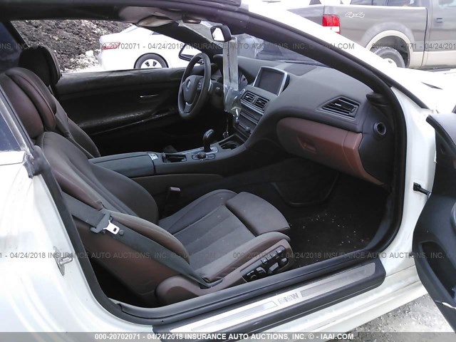 WBALZ3C50CDL72802 - 2012 BMW 650 I WHITE photo 5