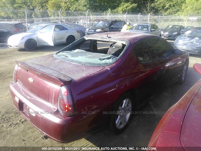 2G1WK151569225727 - 2006 CHEVROLET MONTE CARLO LT MAROON photo 4