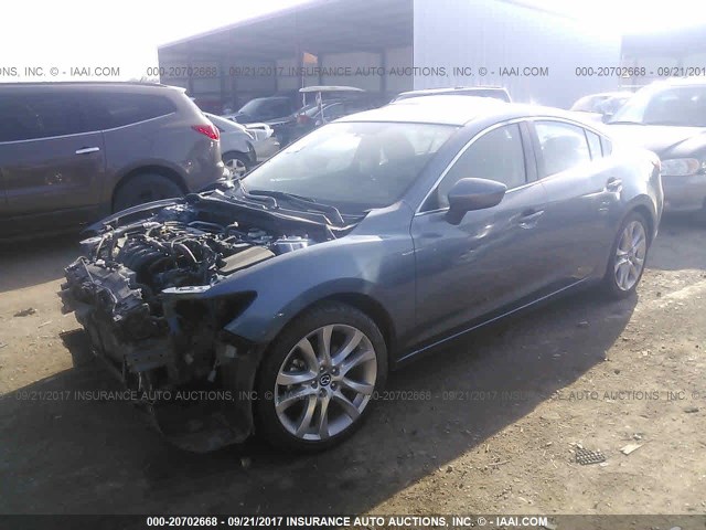 JM1GJ1V61E1135813 - 2014 MAZDA 6 TOURING BLUE photo 2