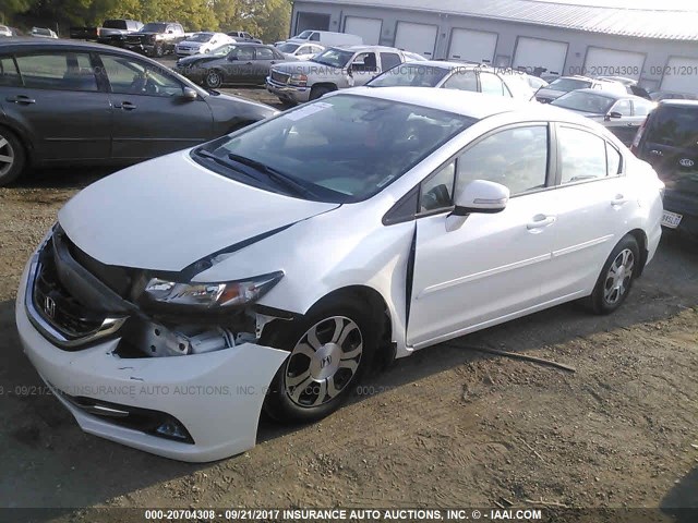 19XFB4F38DE003092 - 2013 HONDA CIVIC HYBRID L WHITE photo 2