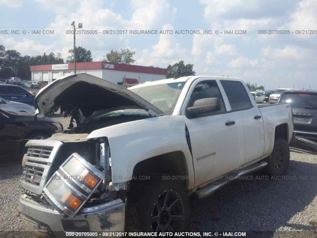 3GCUKREC6EG530155 - 2014 CHEVROLET SILVERADO K1500 LT WHITE photo 2