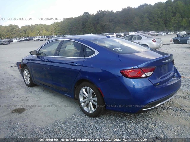 1C3CCCAB7FN714651 - 2015 CHRYSLER 200 LIMITED BLUE photo 3