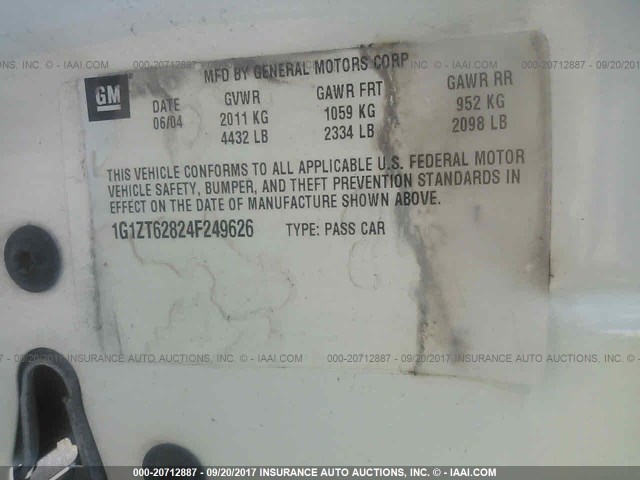 1G1ZT62824F249626 - 2004 CHEVROLET MALIBU MAXX LS 白色 照片 9