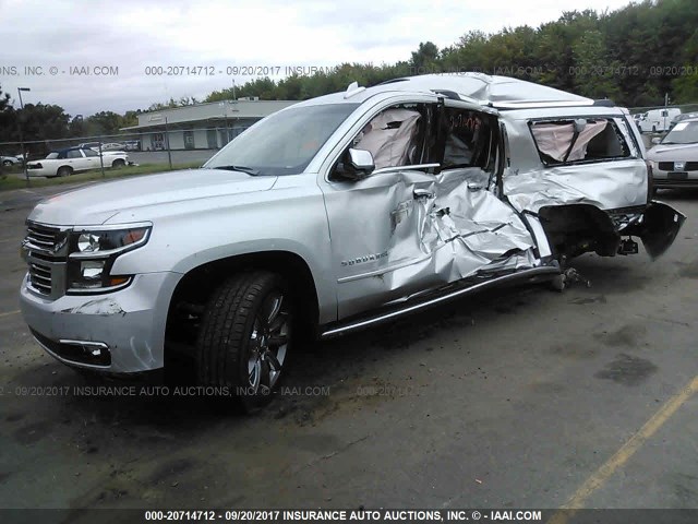 1GNSCJKC8GR279238 - 2016 CHEVROLET SUBURBAN C1500 LTZ SILVER photo 2