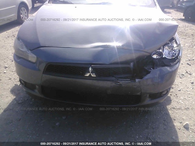 JA32U1FU1AU015905 - 2010 MITSUBISHI LANCER DE GRAY photo 6