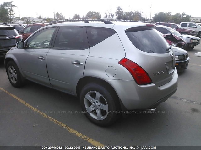 JN8AZ08W25W425358 - 2005 NISSAN MURANO SL/SE/S SILVER photo 3