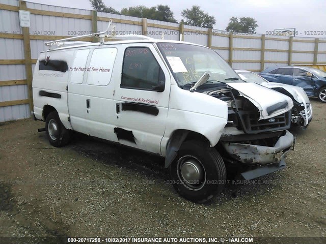 1FTSE34L13HB59552 - 2003 FORD ECONOLINE E350 SUPER DUTY VAN WHITE photo 1