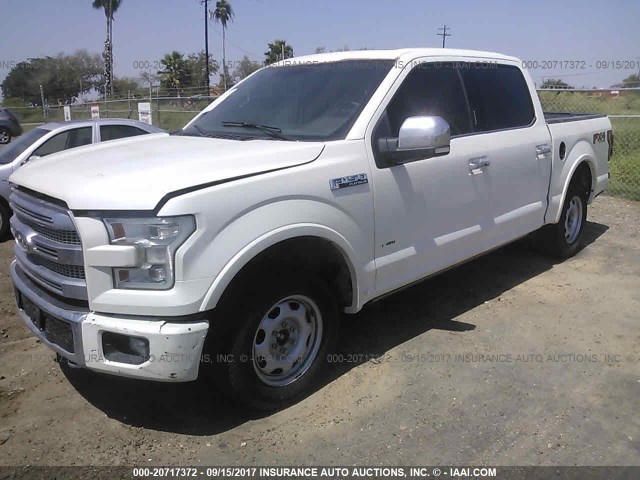 1FTEW1EGXFFC52523 - 2015 FORD F150 SUPERCREW WHITE photo 2