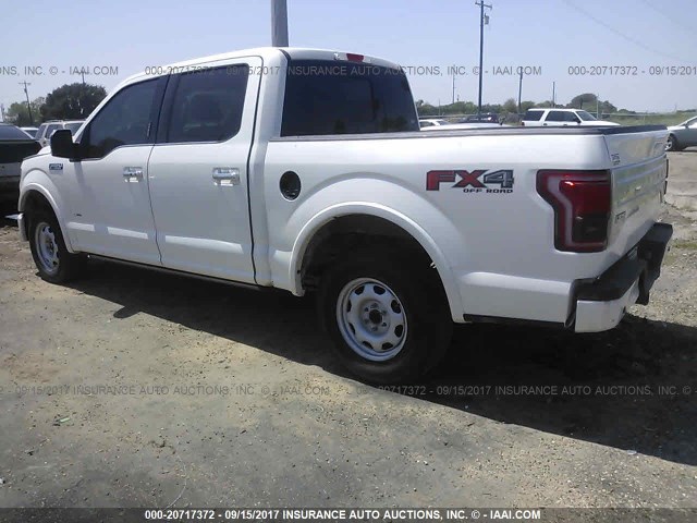 1FTEW1EGXFFC52523 - 2015 FORD F150 SUPERCREW WHITE photo 3