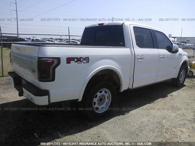 1FTEW1EGXFFC52523 - 2015 FORD F150 SUPERCREW WHITE photo 4