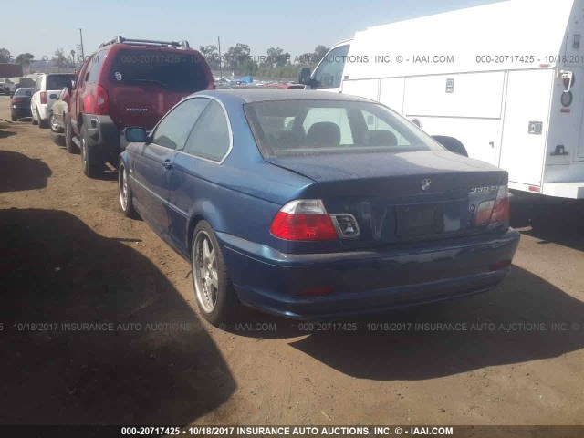 WBABN53471JU23897 - 2001 BMW 330 CI BLUE photo 3