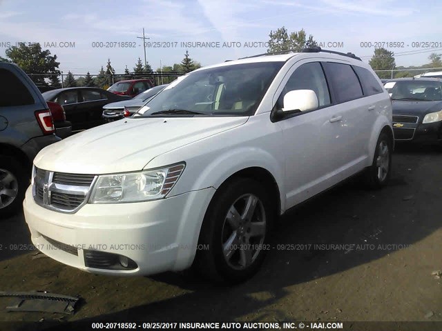 3D4GG57V29T215701 - 2009 DODGE JOURNEY SXT WHITE photo 2