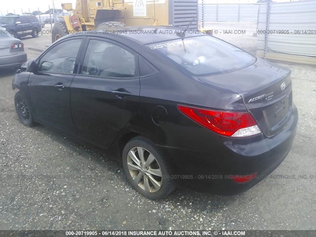 KMHCU4AE5EU604898 - 2014 HYUNDAI ACCENT GLS/SE BLACK photo 3