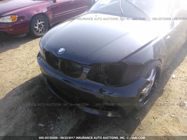 WBAUC9C53BVM10962 - 2011 BMW 135 I BLACK photo 6