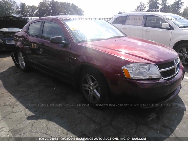 1B3LC56K98N560061 - 2008 DODGE AVENGER SXT RED photo 1