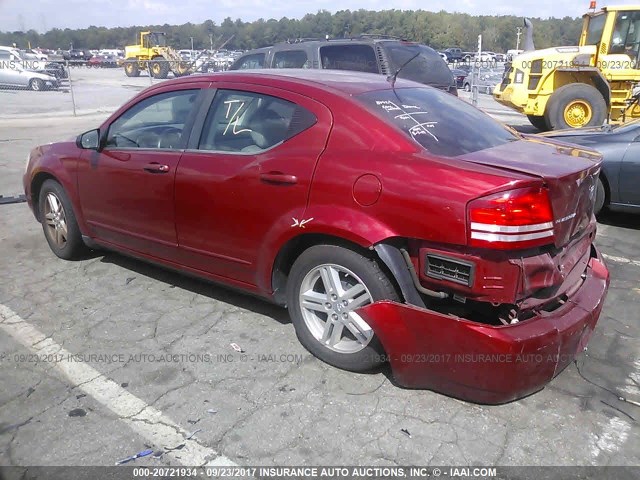 1B3LC56K98N560061 - 2008 DODGE AVENGER SXT RED photo 3