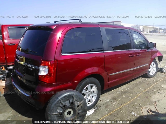 2C4RC1BG4CR282085 - 2012 CHRYSLER TOWN & COUNTRY TOURING RED photo 4