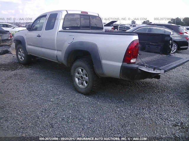 5TEUX42N96Z168502 - 2006 TOYOTA TACOMA ACCESS CAB SILVER photo 3