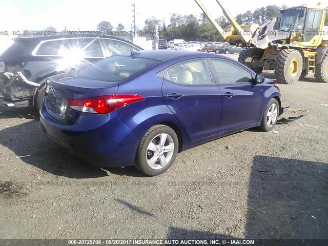 5NPDH4AE6DH392325 - 2013 HYUNDAI ELANTRA GLS/LIMITED BLUE photo 4