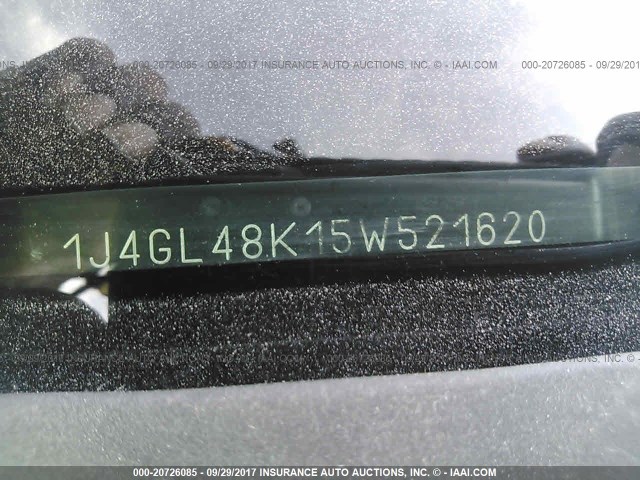 1J4GL48K15W521620 - 2005 JEEP LIBERTY SPORT 银色 照片 9