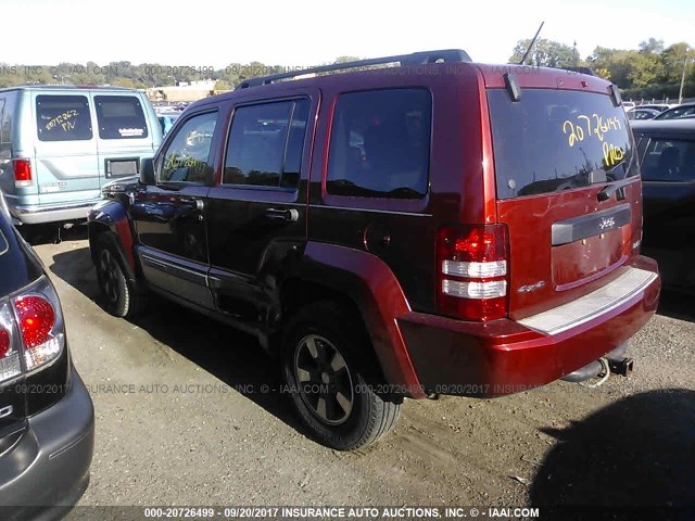 1J8GN28K48W143486 - 2008 JEEP LIBERTY SPORT MAROON photo 3