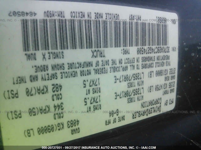 3D7KA28C74G274500 - 2004 DODGE RAM 2500 ST/SLT 蓝色 照片 9