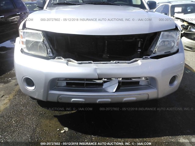 5N1AR1NB6BC604868 - 2011 NISSAN PATHFINDER S/LE/SE SILVER photo 6