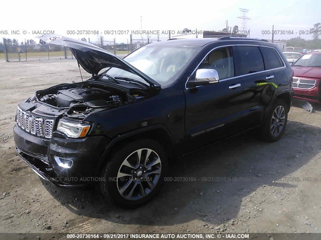 1C4RJECG0HC804593 - 2017 JEEP GRAND CHEROKEE OVERLAND BLACK photo 2