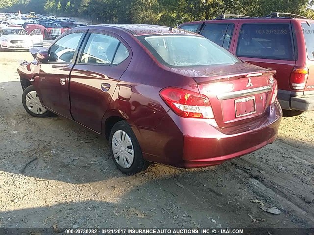 ML32F3FJ0HH004834 - 2017 MITSUBISHI MIRAGE ბურგუნდია ფოტო 3