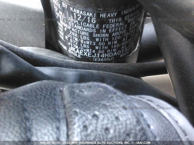 JKAEXEJ14HDA01529 - 2017 KAWASAKI EX650 J 黑色 照片 10