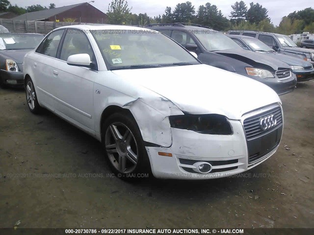 WAUAF78E67A263834 - 2007 AUDI A4 2/TURBO WHITE photo 1