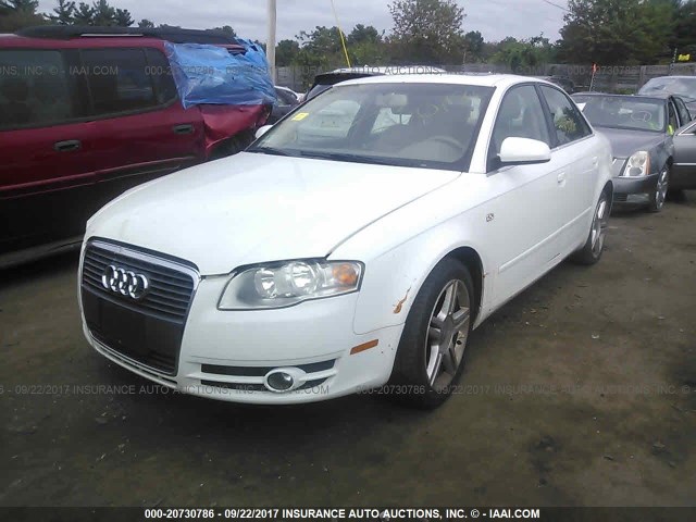 WAUAF78E67A263834 - 2007 AUDI A4 2/TURBO WHITE photo 2