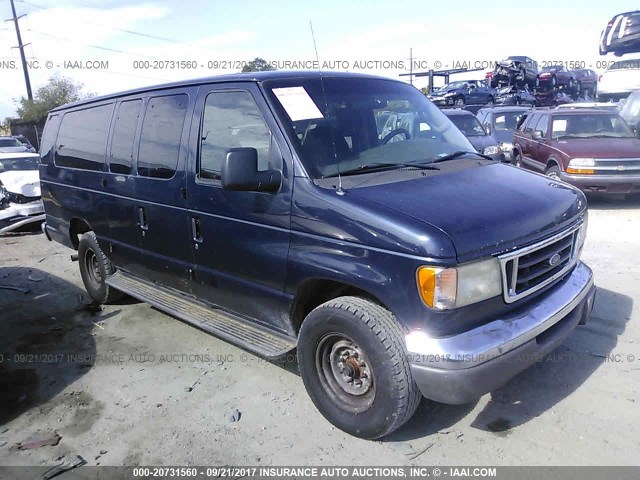 1FBSS31L83HA17815 - 2003 FORD ECONOLINE E350 SUPER DUTY WAGON BLUE photo 1